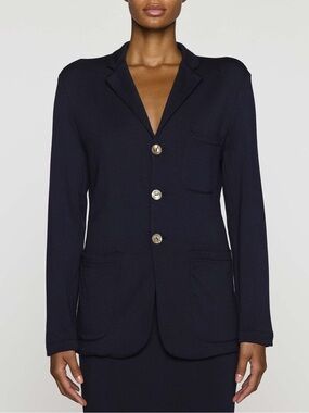 Bleusalt Black Modal Abalone Button Patch Blazer L